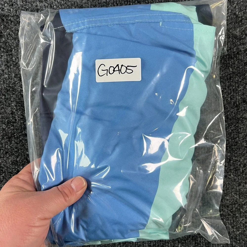 Club Room Swim Trunks Men XL Blue Combo Color Block Quick Dry Surfing Drawstring